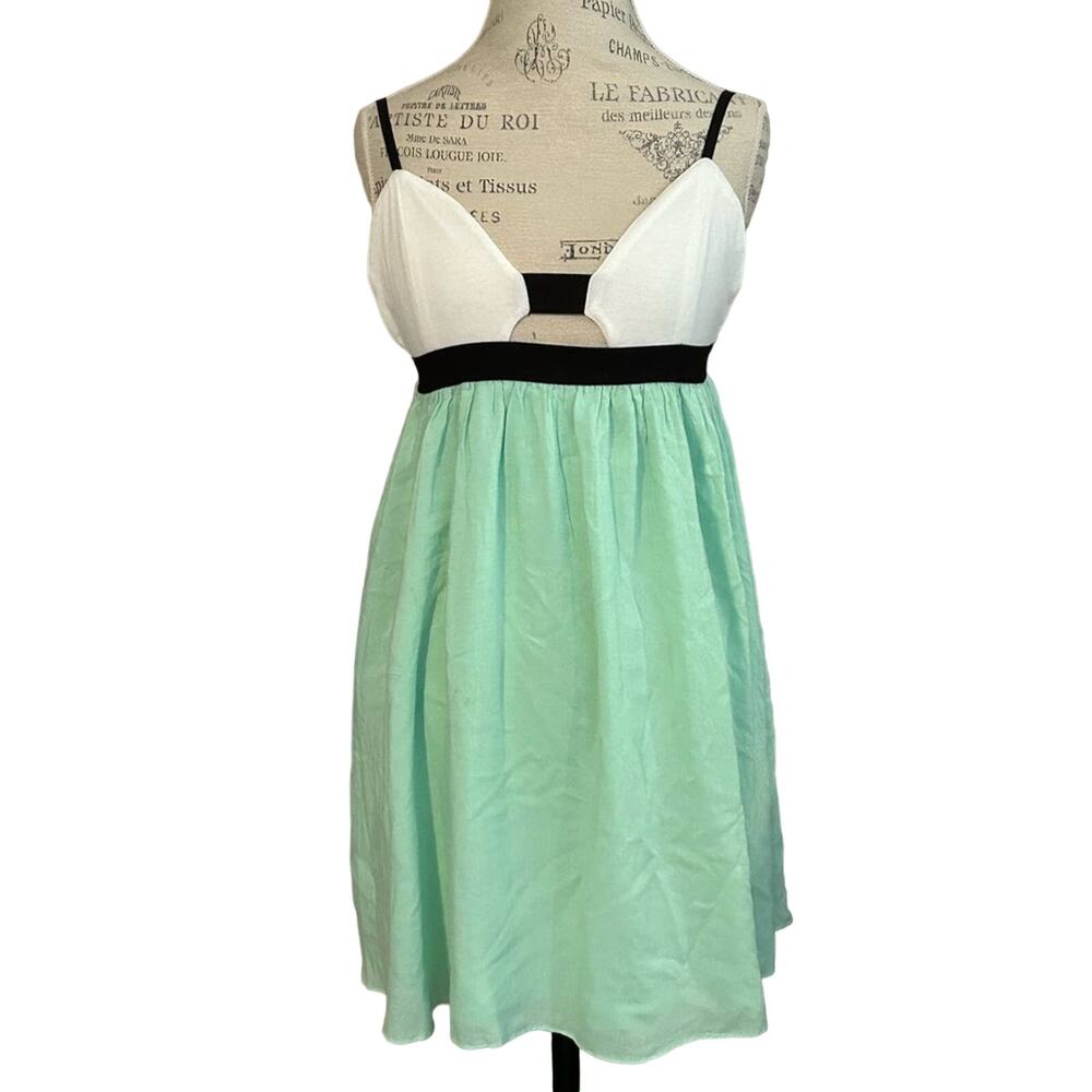 L’atiste by amy mint green white a-line mini dress